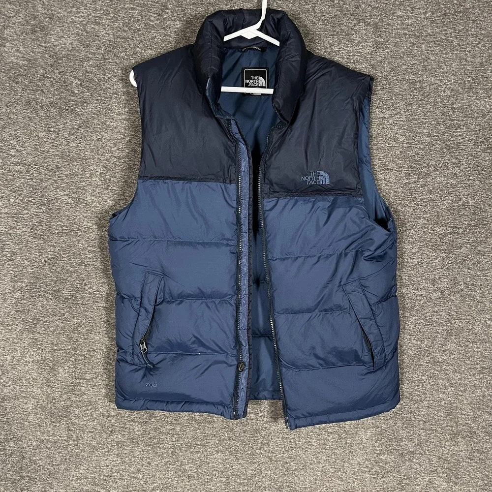 The‎ North Face Vest Mens Small Blue 700 Fill Down Puffer Insulated Zip Pockets